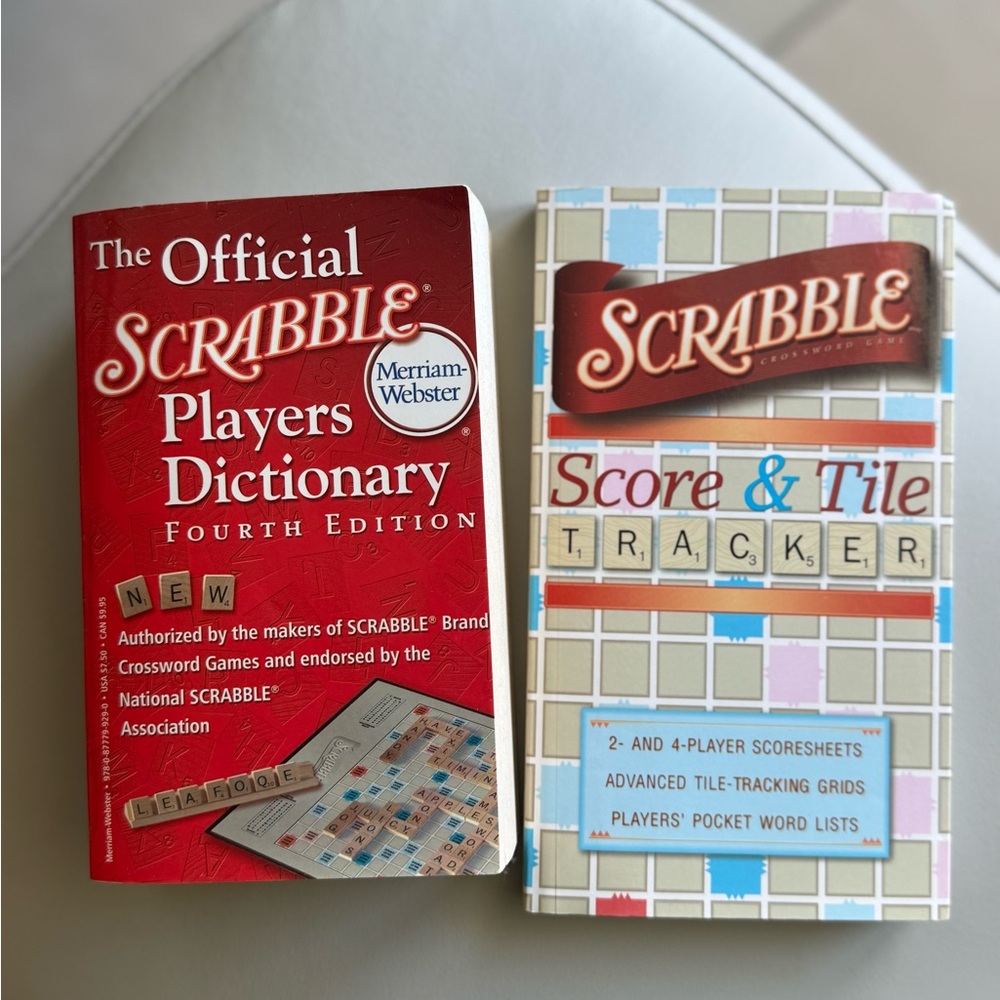 Scrabble Players Dictionary and Score Tracker Set - Red and Multicolor